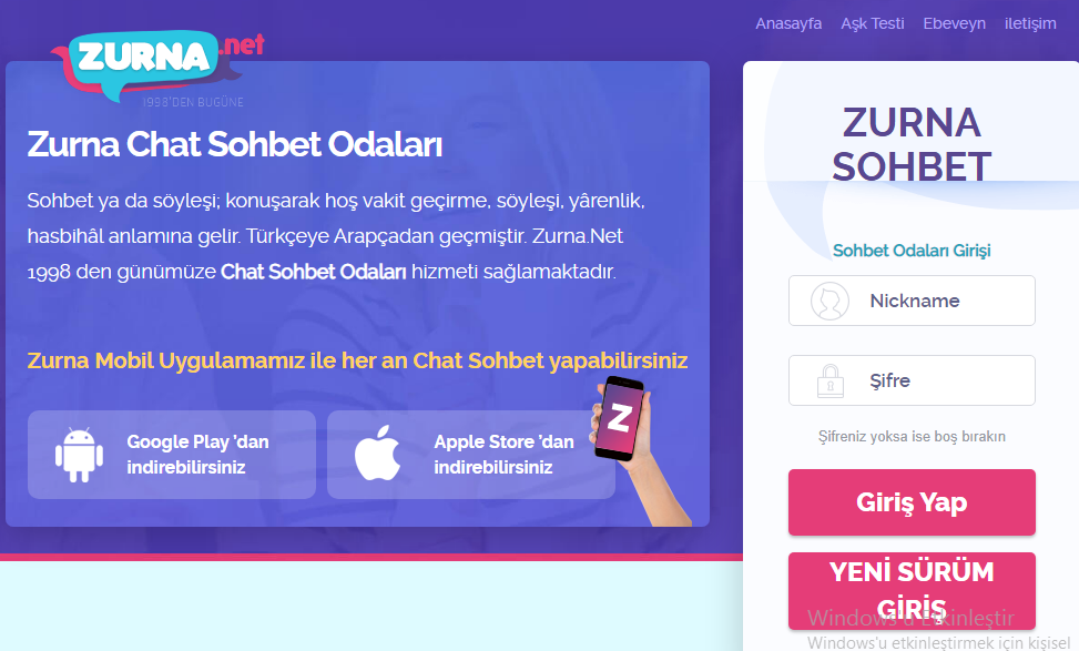 Zurna sohbet Zurna chat yap mobil